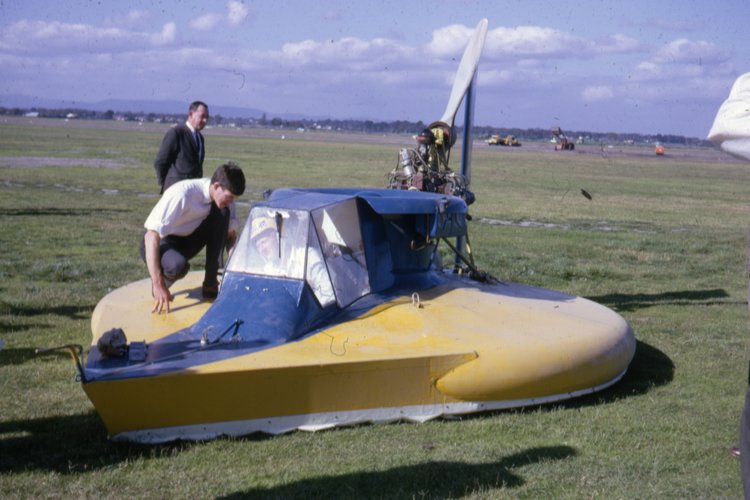 Chris on Deck and Rob Flying the Craft, Moorabbin Airport Demonstration, March 1966